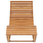 vidaXL Rocking Sun Lounger - Solid Teak Wood with Cushion - Fine-Sanded Finish - Perfect for Garden, Patio, Balcony - Brown Gray Check Pattern
