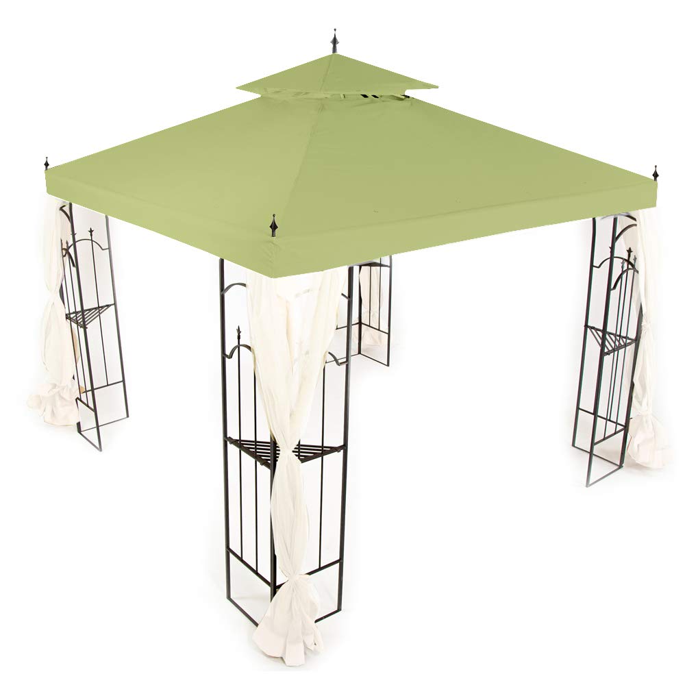 Garden Winds Replacement Canopy Top Cover for Hampton Bay Arrow Gazebo - Riplock 350 - Sage