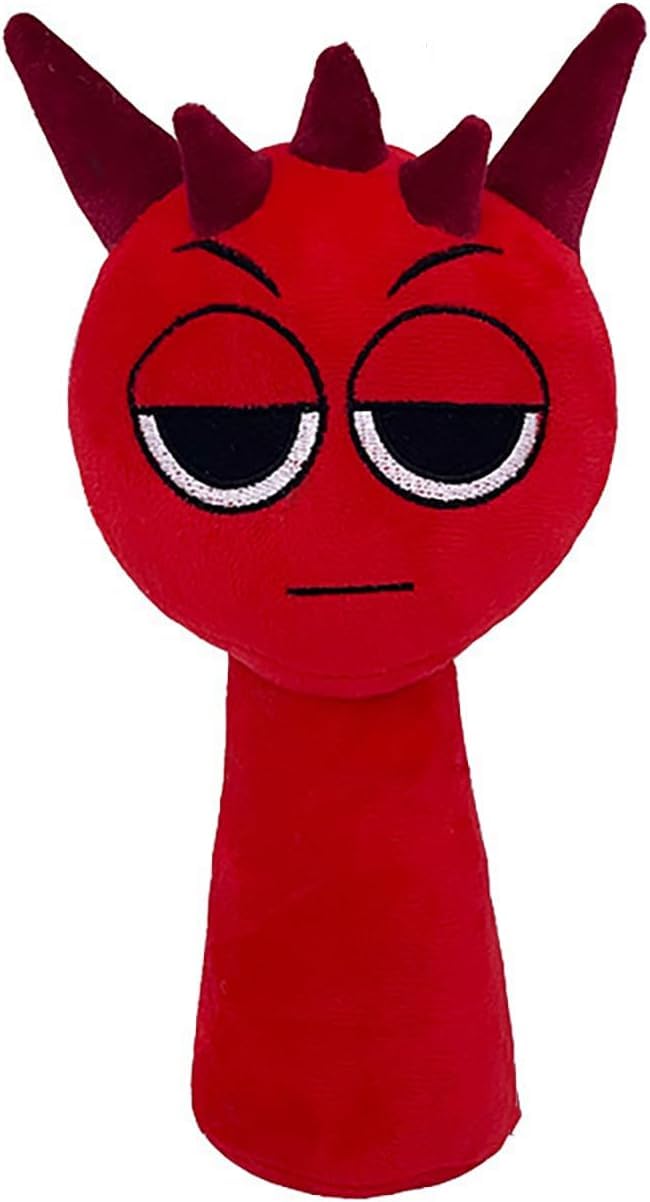 Sprunki Plush,10In Sprunki Game Plush, Realistic Cute Soft Stuffed Animal Doll Pillows Game Fans Boy Girl Kids(Red)