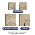 Extra Deep Pocket King Sheets - 4 Piece Breathable & Cooling Bed Sheets - Hotel Luxury Bed Sheet Set - Soft, Wrinkle Free & Comfy - Easily Fits Extra Deep Mattresses - Deep Pocket Cream Sheets Set