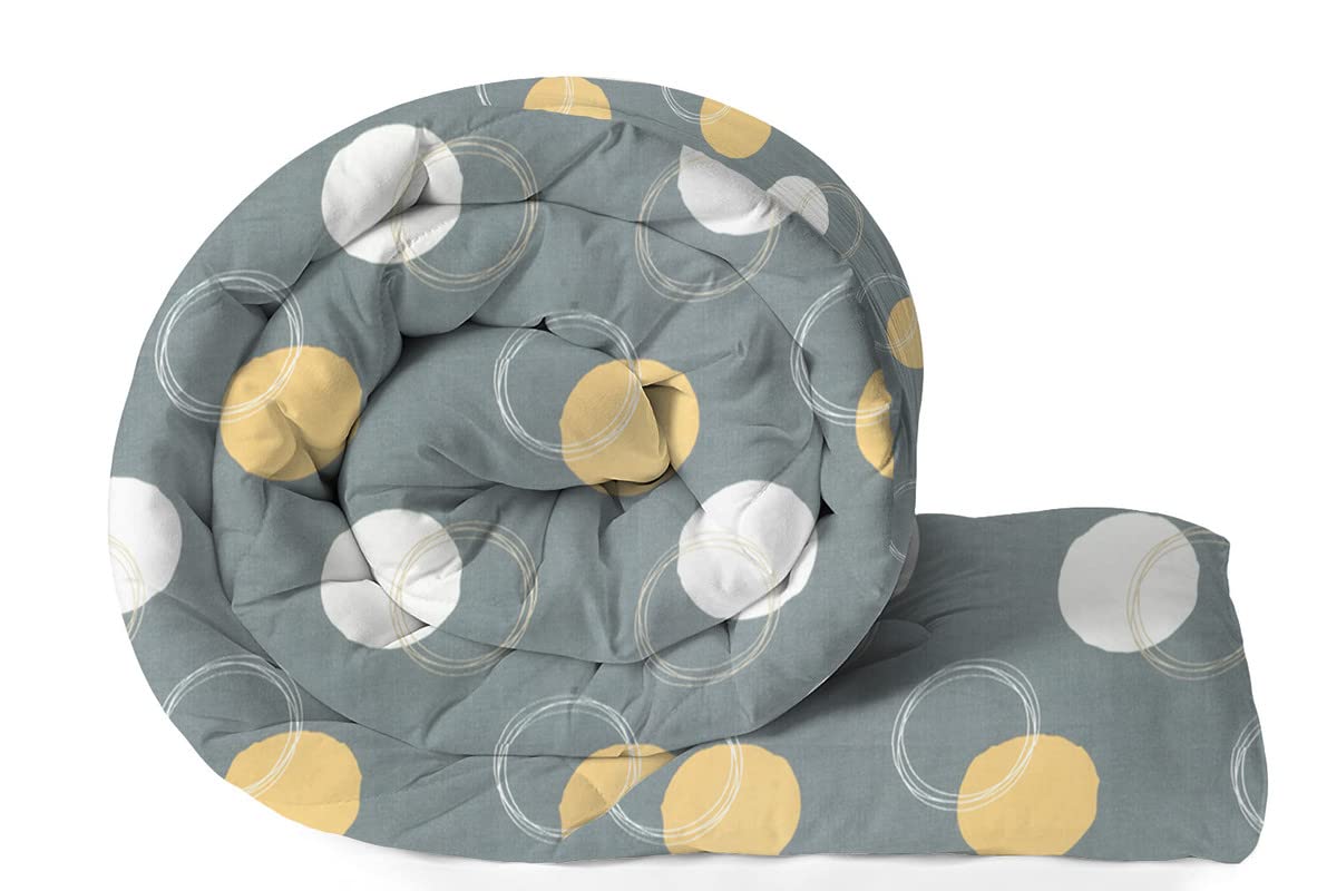 Vas Collections 220 Gsm Microfiber Reversible Ac Comforter/Blanket For Winter/Quilt/Duvets For Single Size Bed (240X152 Cm, Grey