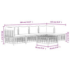 vidaXL 6 Piece Patio Lounge Set - Weather-Resistant Poly Rattan Garden Furniture with Cozy Cushions and Sturdy Tabletop in Anthracite Color