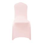 Peomeise 12Pcs Stretch Spandex Chair Cover For Wedding Party Dining Banquet Event (Blush Pink, 12)