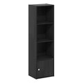 Furinno Luder Shelf Bookcase with 1 Door Storage Cabinet, Blackwood