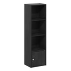 Furinno Luder Shelf Bookcase with 1 Door Storage Cabinet, Blackwood