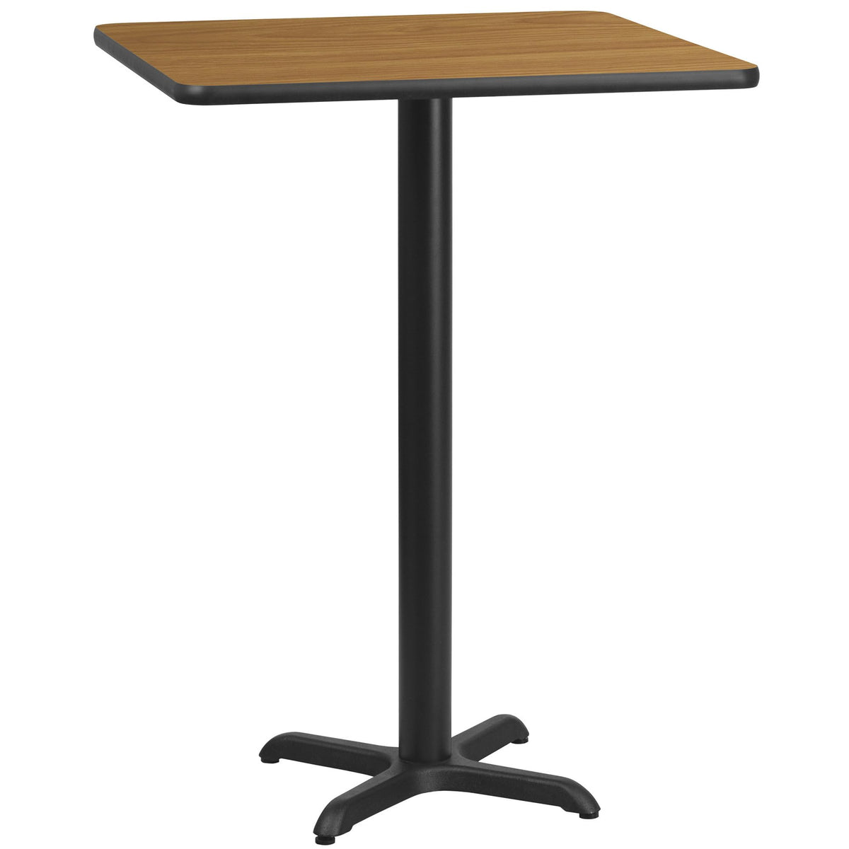 Flash Furniture Stiles 30'' Square Natural Laminate Table Top with 22'' x 22'' Bar Height Table Base