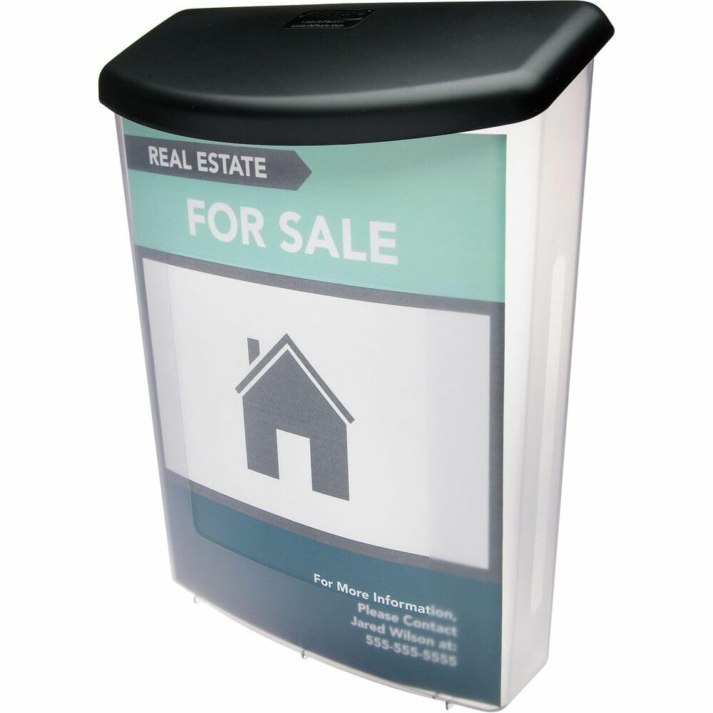 Outdoor Literature Box, 10w x 4 1/2d x 13 1/8h, Clear/Black