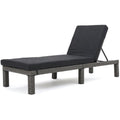 Christopher Knight Home Puerta Outdoor Wicker Chaise Lounge With Water Resistant Cushion, Mixed Black / Dark Grey