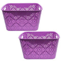 Cutting EDGE Plastic Turkish Storage Basket, Large, Purple (Set of 2)