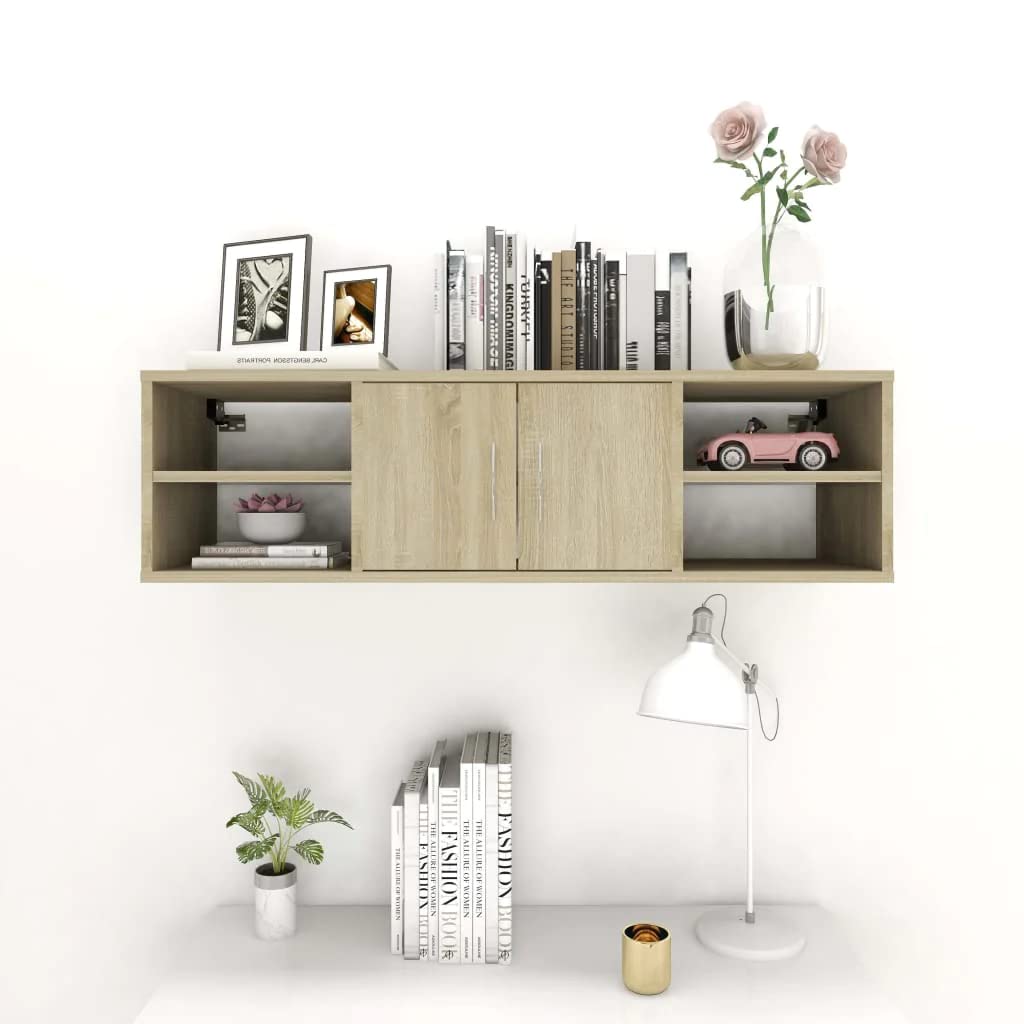 vidaXL Wall Shelf Sonoma Oak - Thumbnail 4
