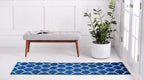 Unique Loom Trellis Frieze Collection Area Rug - Rounded (2' X 8' 8'' Runner, Navy Blue/ Ivory)