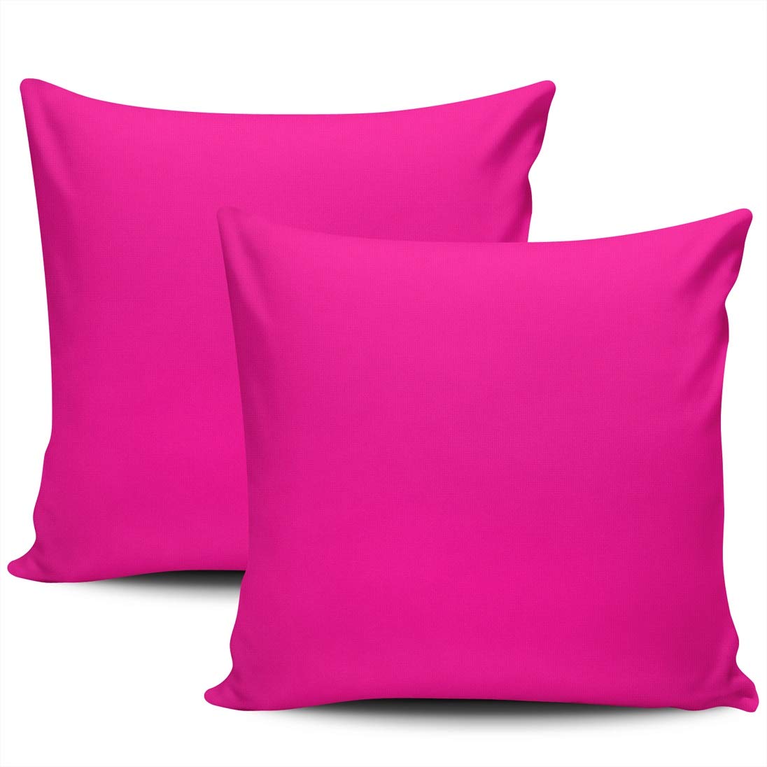 Kelemo Home Set Of 2 Pillow Case Girly Fushia Hot Pink Friendly Throw Pillow Covers Cushion Decorative Pillowcase Square 22 X 22