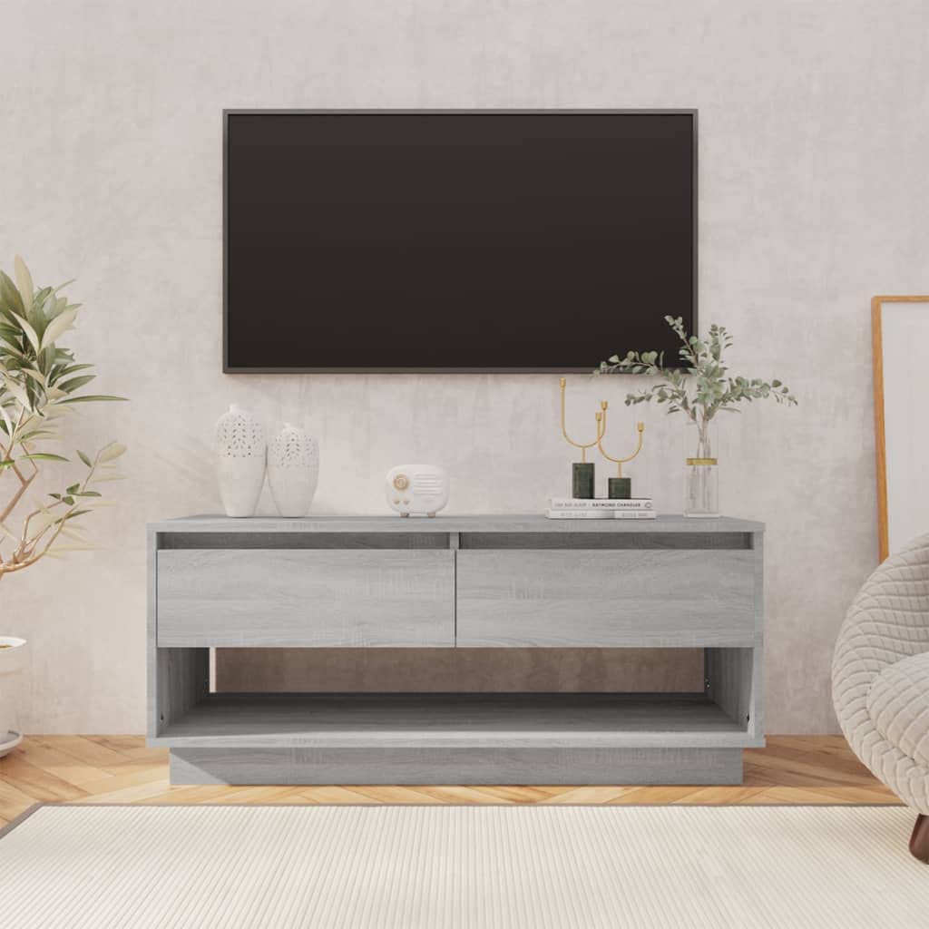 vidaXL TV Cabinet Gray Sonoma 40.2&quot;x16.1&quot;x17.3&quot; Chipboard