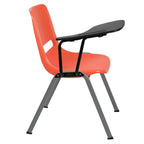 Flash Furniture Hercules Orange Ergonomic Shell Chair With Right Handed Flip-Up Tablet Arm
