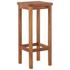 vidaXL 2X Solid Wood Bar Stool Foldable Patio Outdoor Garden Chair Seat Dining