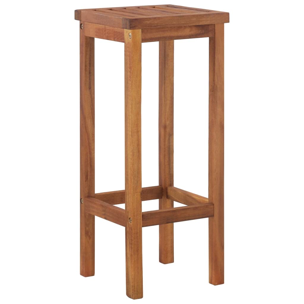 vidaXL 2X Solid Wood Bar Stool Foldable Patio Outdoor Garden Chair Seat Dining