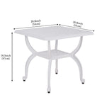 Jardin De Centennial Cast Aluminum Outdoor Side Table,Anti-Rust Outdoor End Table,Patio Coffee Bistro Table For Indoor,Garden,Porch,Balcony(Square White)