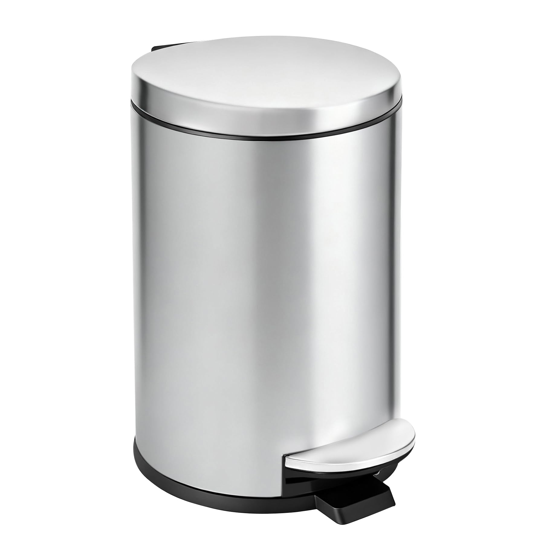TIPGO Small Trash Can with Lid Soft Close, 4.5 Liters / 1.2 Gallon Bathroom Garbage Can, Mini Step Trash Bin, Stainless Steel Wa
