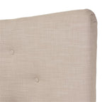 Baxton Studio Hannah Mid-Century Modern Beige Linen Queen Size Platform Bed