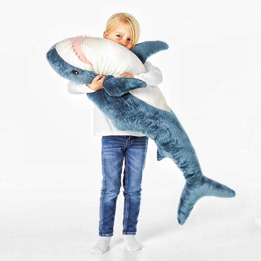 Xiaohong 39 Inch Giant Shark Stuffed Animal,Soft Shark Cushion Pillow Shark Plush Pillows,Chubby Stuffed Shark Toy Kid'S Room D