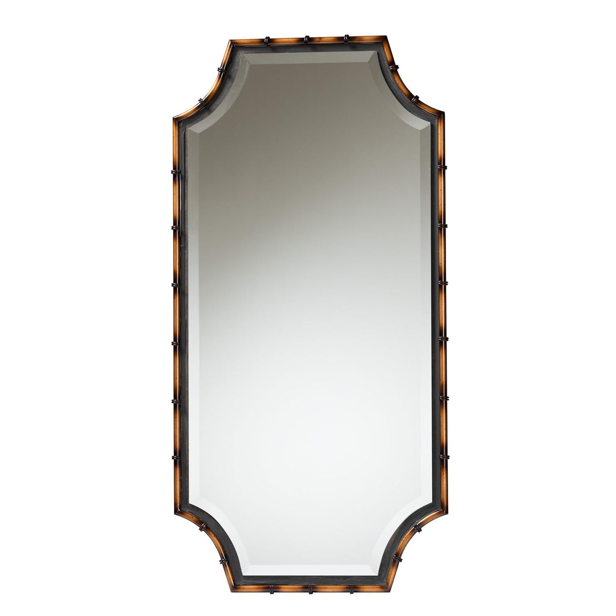 Baxton Studio Lieven Rustic Glam And Luxe Two-Tone Light Brown And Black Finished Metal Accent Wall Mirror