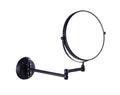 7Trees 8-Inch Retro Bathroom Folding Wall Mount Make-Up Mirror Flip Telescopic Beauty Mirror (Black Antique Brass)