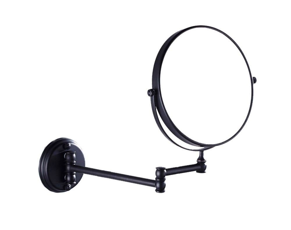 7Trees 8-Inch Retro Bathroom Folding Wall Mount Make-Up Mirror Flip Telescopic Beauty Mirror (Black Antique Brass)