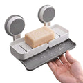 dldcompany Wall Mounted Soap Holder with Drain Tray, Adhesive Mounted Soap Dish Organizer for Bathroom Wall, No Drilling Self Dr