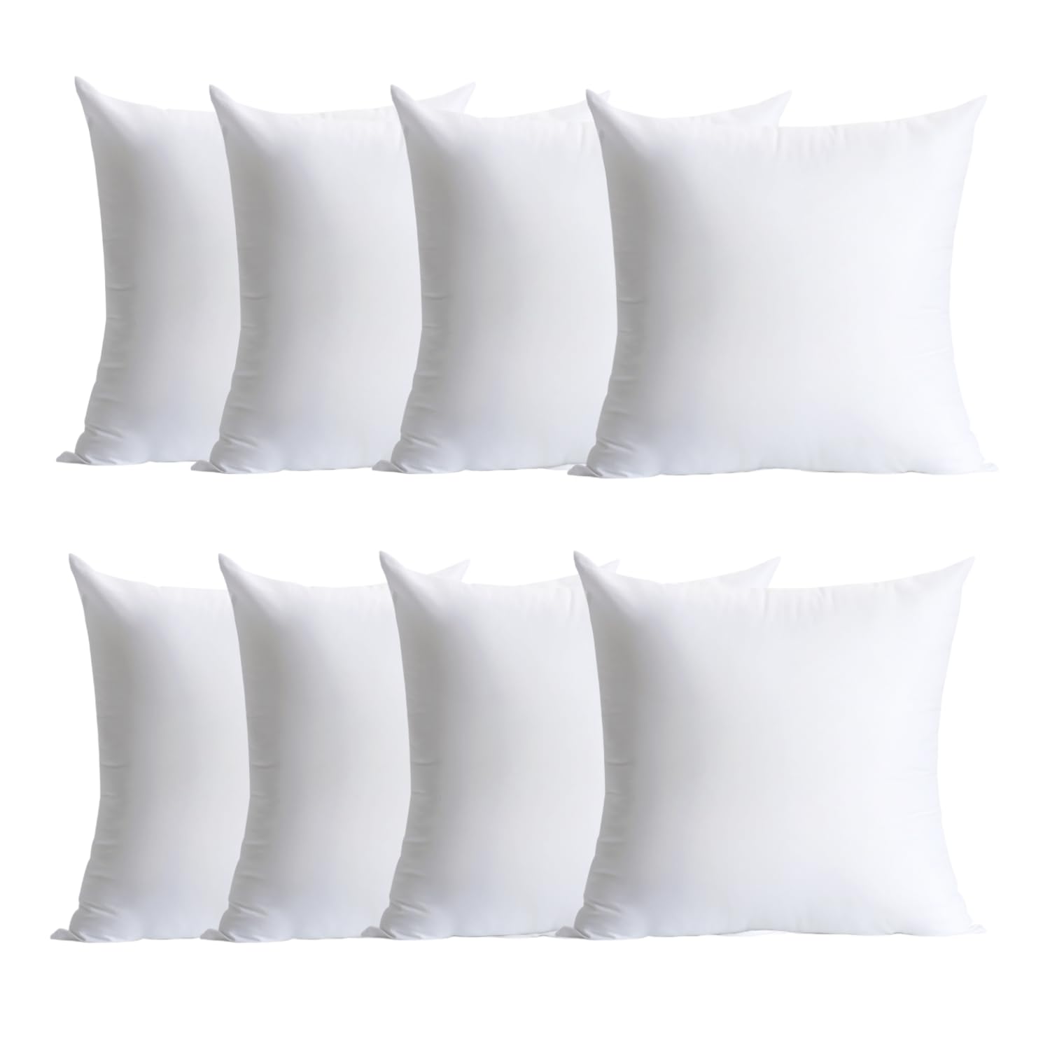 Calibrate Timing Plush And Durable Throw Pillow Inserts - 18 X 18 Inches Set Of 8, Hypoallergenic Polyester Fiber Fill - Perfect