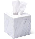 Tissue Box Cover Holder Square Marble Tissue Box Holder Bathroom Vanity Nightstand Bedroom Livingroom Decorative Decor Toilet Or