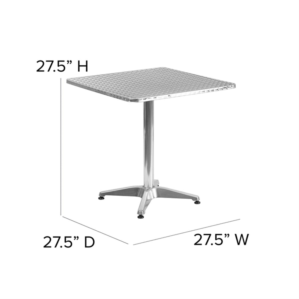Flash Furniture Mellie 27.5'' Square Aluminum Indoor-Outdoor Table with Base