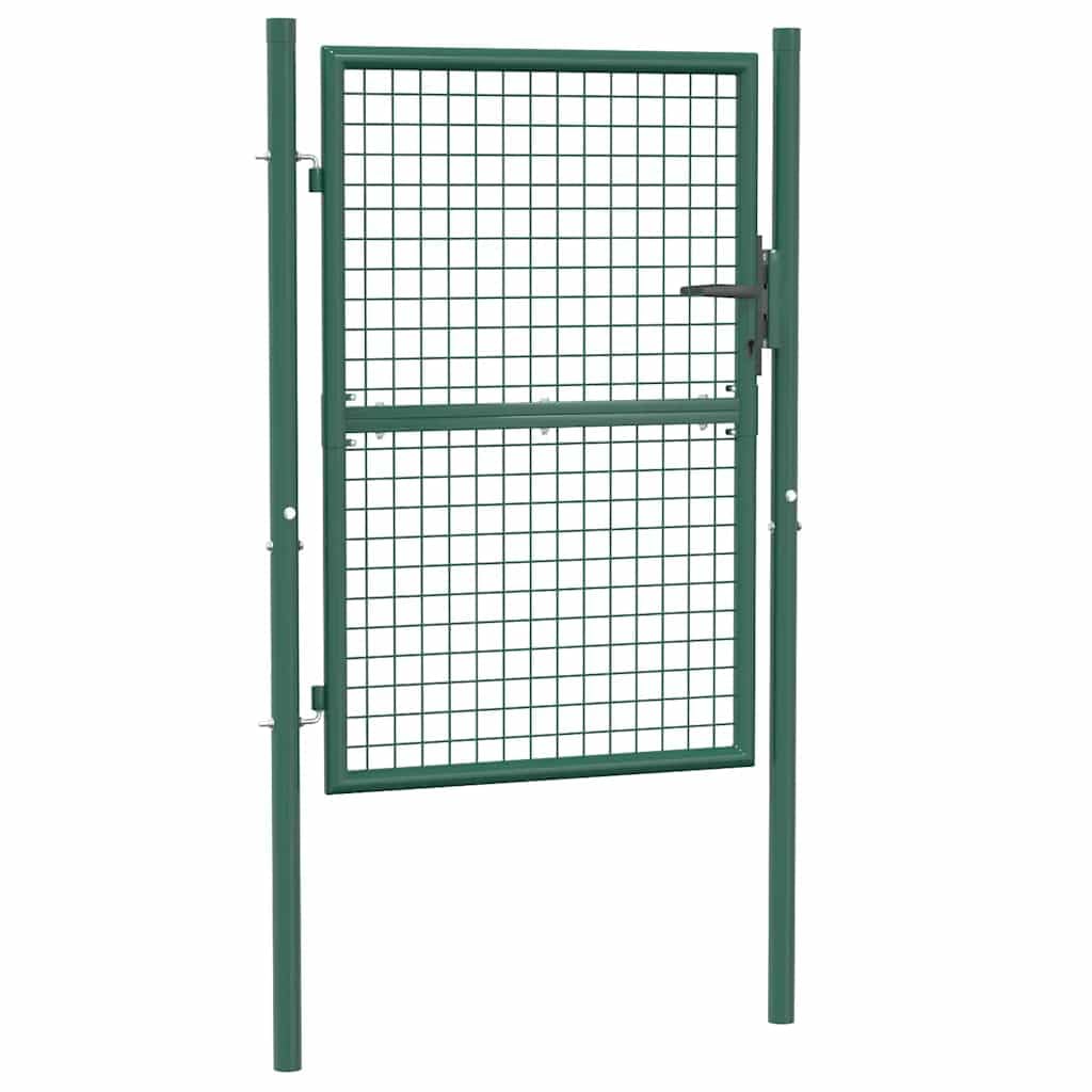 vidaXL Wire Mesh Fence Gate, Garden Gate for Entryway, Patio, Yard, Heavy-Duty Steel, Easy In-Ground Installation, Anti-Rust, Lo
