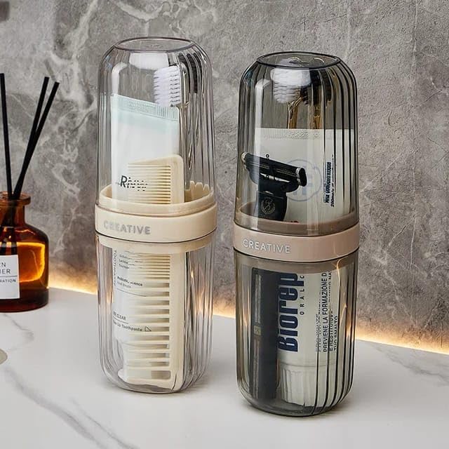 XVIA Transparent Toothbrush Case Portable Travel Plastic Toothbrush Holder Storage Box Hygienic Dental Travel Case Bathroom Use 