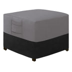 Easy-Going Outdoor Ottoman Cover, Waterproof Patio Ottoman Cover, Heavy Duty Outdoor Furniture Cover With Padded Handles (22'X22'X17', Gray/Black)