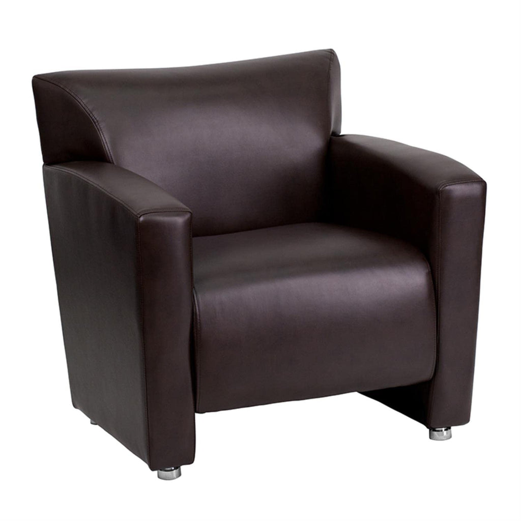 Flash Furniture Hercules Majesty Series Reception Set In Brown Leathersoft