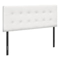 Monarch Specialties 6002F, Full, Bedroom, Upholstered, Pu, Transitional Bed Size/White Leather-Look Headboard