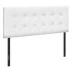 Monarch Specialties 6002F, Full, Bedroom, Upholstered, Pu, Transitional Bed Size/White Leather-Look Headboard