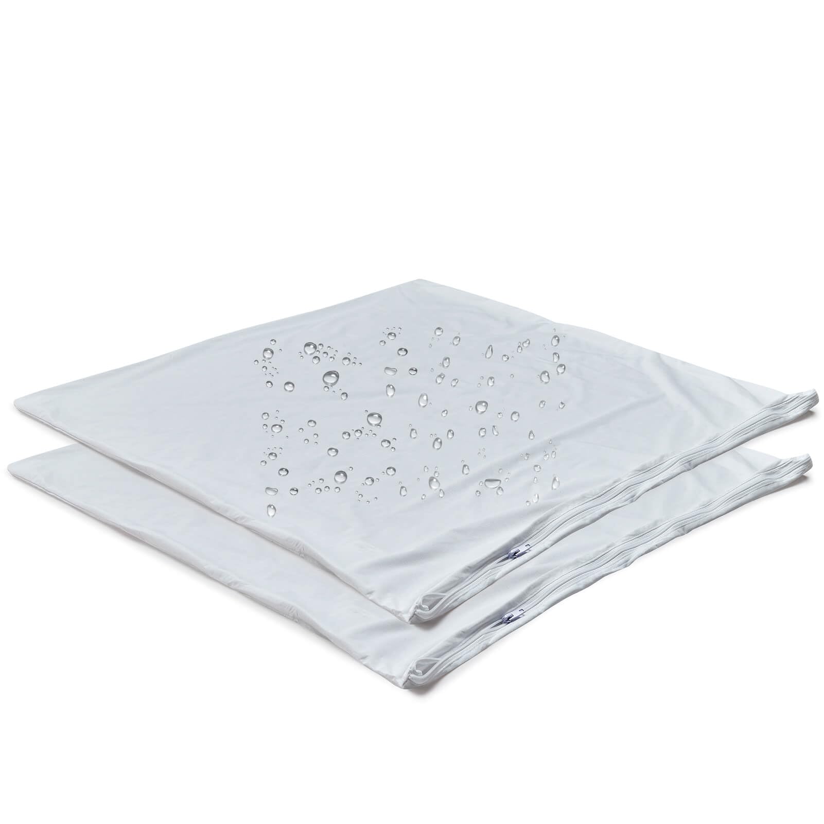 Kingnex 2 Pack Feather Proof Pillow Protectors 18x18 Waterproof Pillow Covers for Square Throw Pillow 18x18