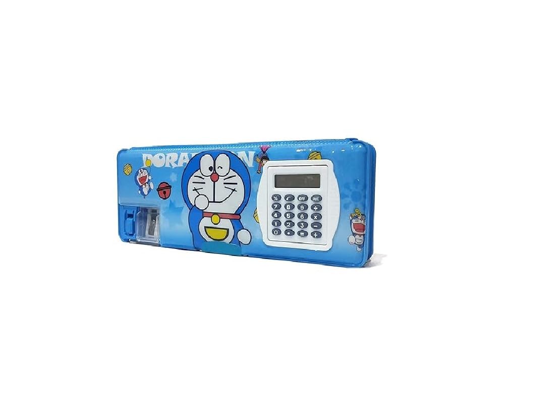 Eclet Multipurpose Pencil Box With Calculator & Dual Sharpener For Kids School Girls & Boys Stationery Box Both Side Open Pencil