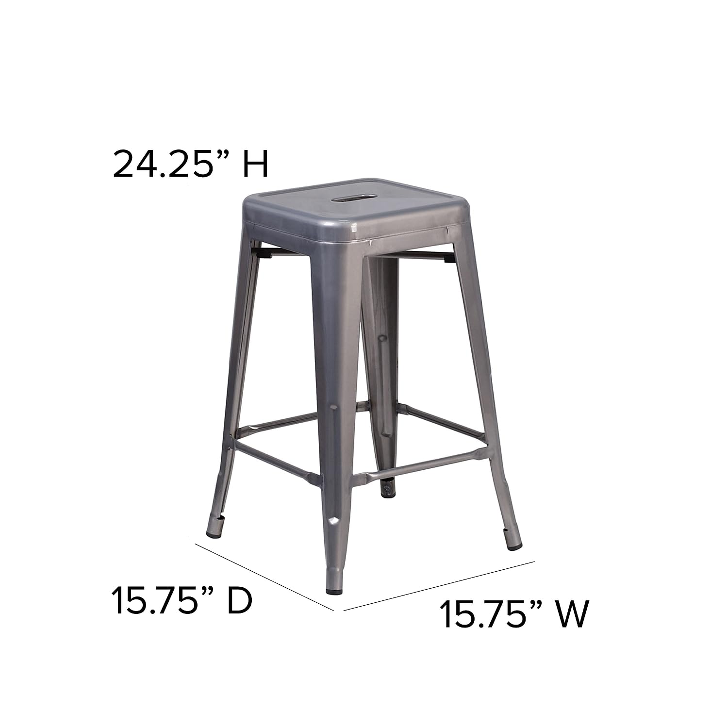 Flash Furniture Backless Metal Counter Stool - Thumbnail 3