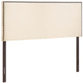 CasaFoyer  Region Linen Fabric Upholstered King Headboard | Spacious & Elegant | Particleboard & Solid Wood | Nailhead Trim | Contemporary Charm | Fits Most King Beds