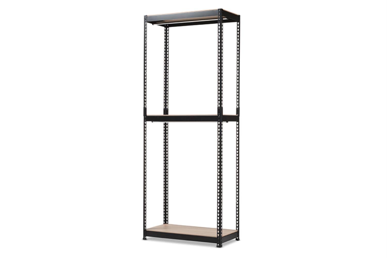 Baxton Studio Gavin Black Metal 3-Shelf Closet Storage Racking Organizer Black//Metal/Traditional