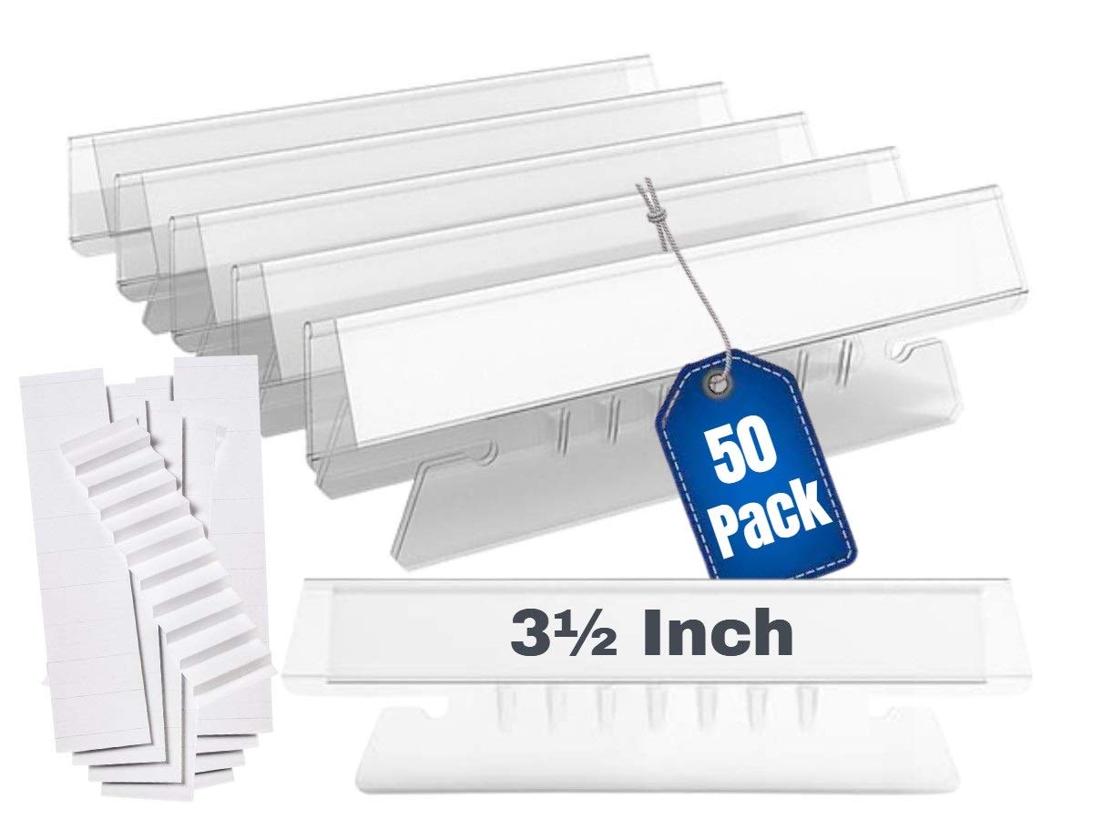 1Intheoffice Clear Hanging Folder Tabs, And Inserts 3-1/2' X 5/8', 50/Pack (3 1/2')