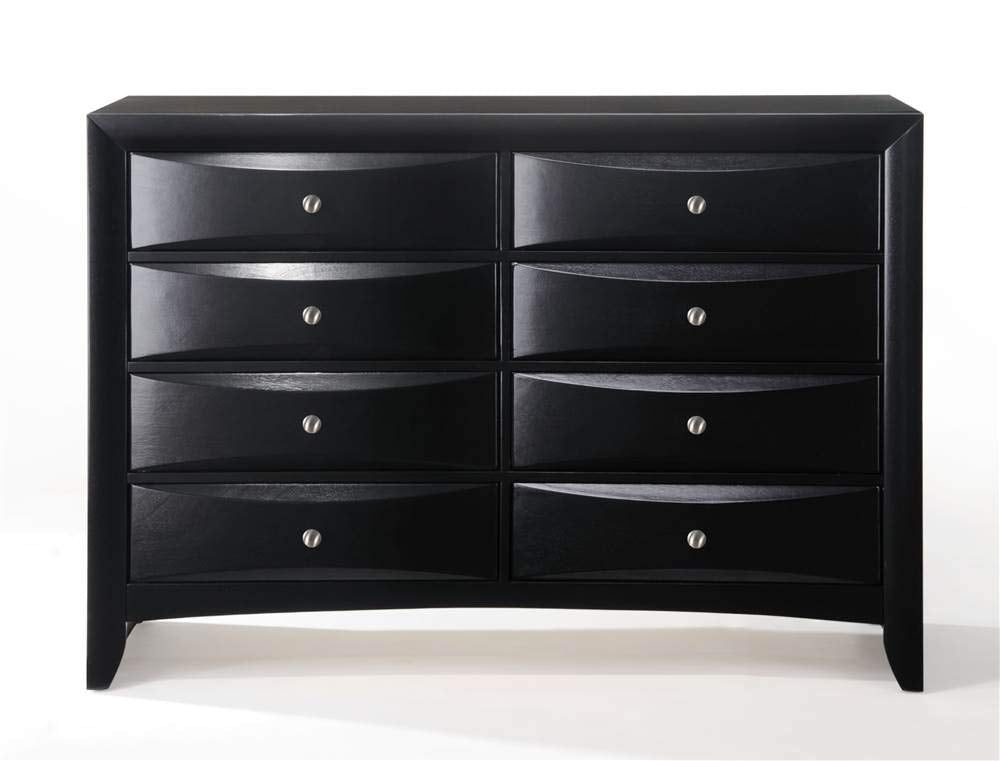 Acme Ireland Rectangular Wood 8-Drawer Storage Dresser in Black