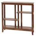 Brushed Metallic Console Table with Display Shelves  Brown/Bronze