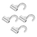 VOSAREA 4pcs Aluminum Alloy Hanger Hooks Closet Rod Holder No Drilling Bath Towel Rack Blind Rods Easy Installation Sturdy