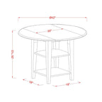 East West Furniture Supl3-Bmk-W 3 Piece Kitchen Table & Chairs Set Contains A Round Dining Room Table With Dropleaf & Shelves And 2 Solid Wood Seat Chairs, 42X42 Inch, Buttermilk & Cherry