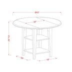 East West Furniture SUAN3-BCH-C 3 Piece Dining Room Table Set Contains a Round Kitchen Table with Dropleaf & Shelves and 2 Linen Fabric Upholstered Chairs, 42x42 Inch, Black & Cherry