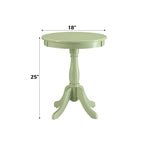 Acme Alger Wooden Round End Table In Light Green