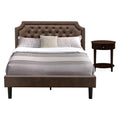 East West Furniture GB25Q-1HI0M 2-Piece Bedroom Set -Mid Century Bed and 1 Night Stand (Antique Mahogany)